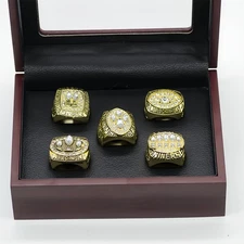 1981/1984/1988/1989/1994 5Pcs Rings Set For 49ers Fans Gift Keepsake Size 8-13