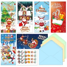 24 Pack Christmas Money Cards w/ Envelopes for Cash Gifts Checks Greeting Cards