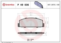 Bremsbelagsatz Scheibenbremse Prime Brembo P 49 036 FüR Mazda 626 323 RX Premacy