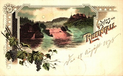 SWITZERLAND, SWITZERLAND - SCHAFFHAUSEN, RHEINFALL - Gruss aus... - Litho - 1898 - #200