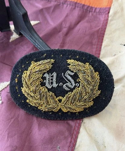 Civil War Union “U.S.” Wreath Bullion Headgear Badge By John A. Baker