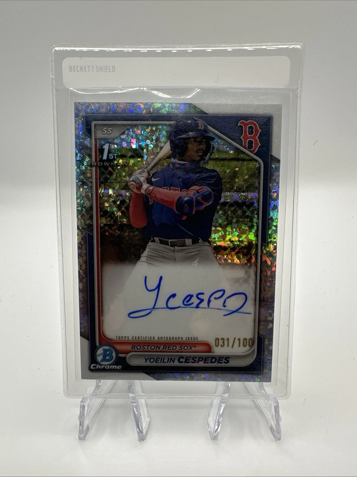 2024 Bowman Chrome 1st Auto #CPA-YCE Yoeilin Cespedes Mini Diamond #d /100