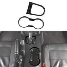 Carbon Fiber Center Gear Shift Panel Water Cup Holder Trim Kit For Mustang 2015+