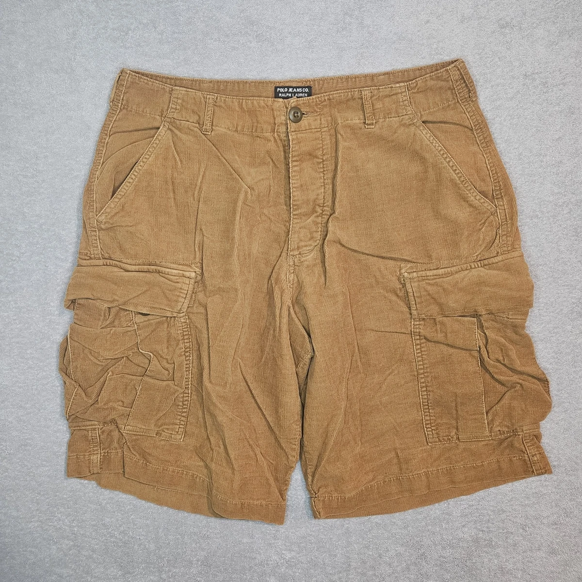 Lot De 3 Bermudas Cargo Ralph Lauren Homme Taille 3XL - Couleurs Rose, Bleu, Beige - Occasion Vintage
