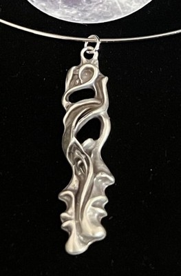 Janus Necklace Brutalist Design Roman God of Beginnings Transitions Time Pendant