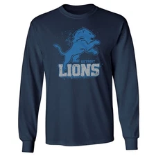 Detroit Sports Pride Tribute - Lion Inspired Graphic Long Sleeve Tshirt