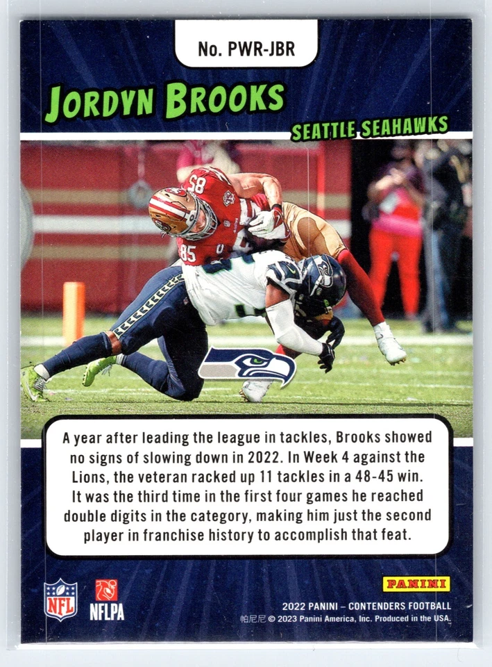 2022 Panini Contenders Power Players #14 Jordyn Brooks - Image 2 of 2