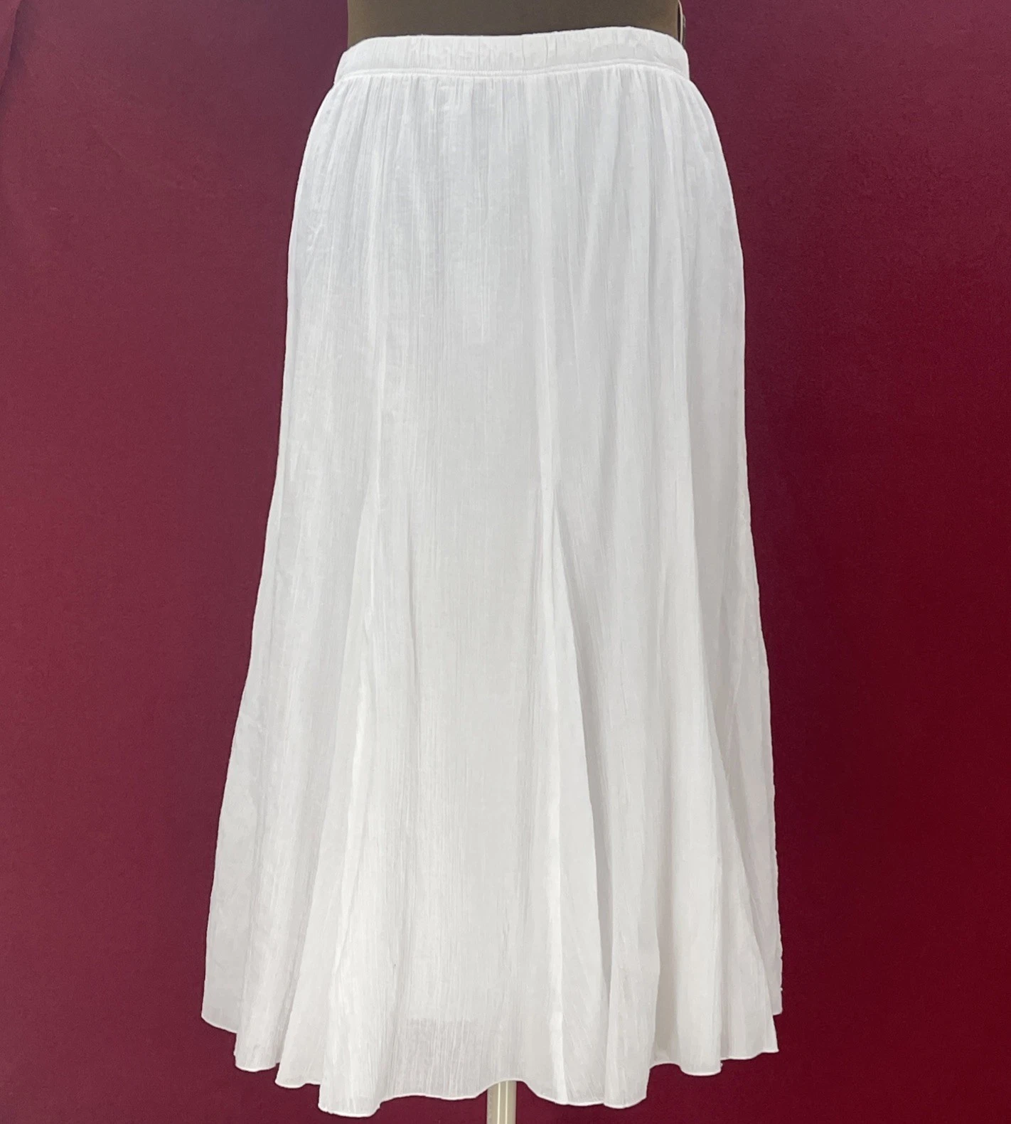 Alfred Dunner Skirt White Flowy Gauze Boho Coastal Resort Lined Cotton 16 Gorded
Opens in a new wind