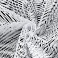 63 x 59 Inch White Mesh Fabric, Slightly Stretch Fabric Cuttable