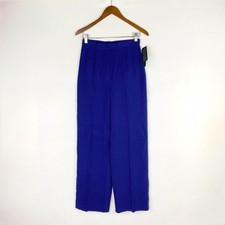 Vintage NEW Lauren Ralph Lauren Silk Straight Leg Pants Bermuda Size 6 Blue