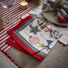 Napkins - 2 Pack Ulster Weavers Christmas Ornaments 100% Cotton Multi