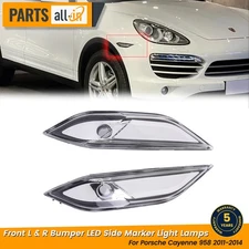 For Porsche Cayenne 958 2011-2014 Front L & R Bumper LED Side Marker Light Lamps