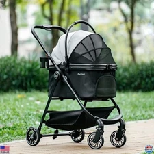 Pet Stroller for Small Dogs and Cats, One-Click Foldable Dog Stroller with