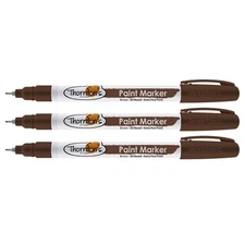 Thornton's Art Supply Oil-Based Paint Marker, Extra Fine, Brown Ink, 3-Count