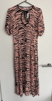topshop pink zebra print dress Topshop mesh zebra print drop waist maxi dress in mono