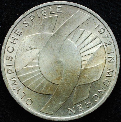 1972 Germany 4X10 Mark J D G F Silver Coin Olympic Game Lustro - Picture 8 of 8
