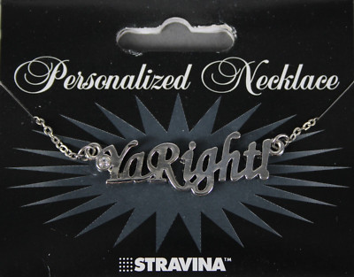 YA RIGHT! NEW Name Silvertone Rhinestone 14.5''w 4.5'' Multi Ring Extendr Necklace