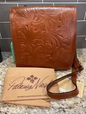PATRICIA NASH Granada Crossbody FLORENCE P33007 Burnished Tool Cognac MSRP $129