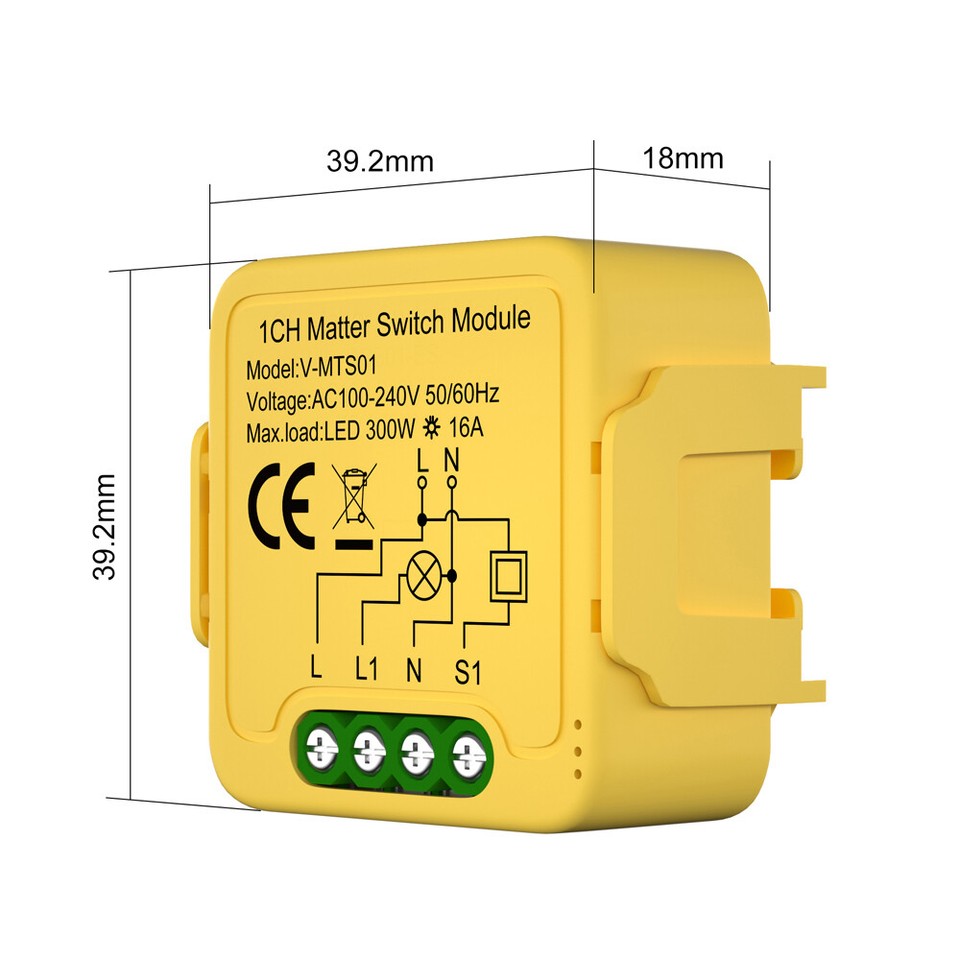 Matter WiFi Smart Switch Module Relay 1/2/3CH 16A Work For Homekit