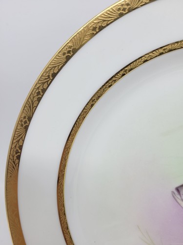 LENOX Artist Signed Fish Plate W.H. Morley hand painted Gold Rim 9" Tautog - Picture 6 of 12