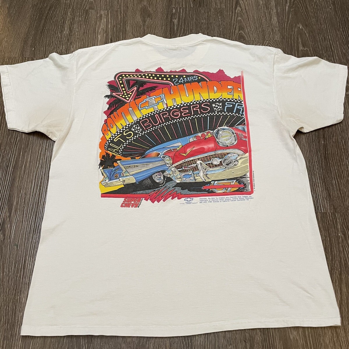 Vintage Super Chevy Bowtie Thunder T Shirt 1993 Adult XL 