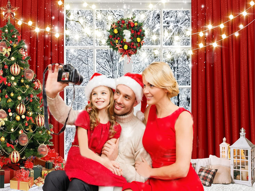 10X10Ft Christmas Window Backdrop for Photography Winter Snow Scene Xmas Party D - Picture 4 of 7