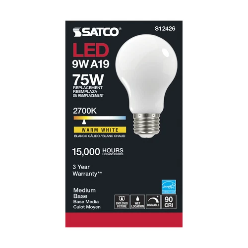 Satco S12426 LED Filament Bulb 120V 11W A19 Medium E26 Soft White 2700K Warm - Picture 2 of 6