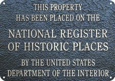 This Property On The NATIONAL REGISTER OF HISTORIC PLACES DECORATIVE METAL SIGN 