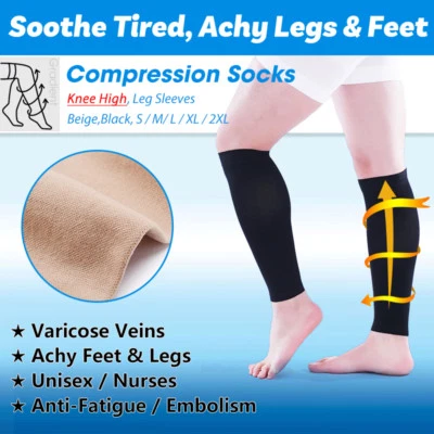 VARCOH Compression Socks 23-32 mmHg Nurse Stockings Men Women Medical Edema Varicose