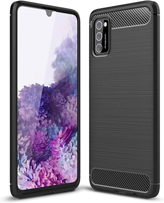 For XIAOMI REDMI NOTE 10 5G CARBON FIBER SHOCKPROOF CASE BLACK HEAVY DUTY COVER