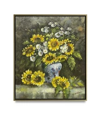 Hungryartist -Original Painting of Still-Life Flowers Canvas 20x24 Framed