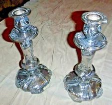 Weidlich Brothers W B 2261 AMERICAN SILVER PLATE 2 CANDLESTICKS VINTAGE 