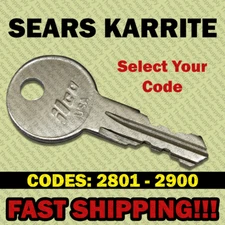 Sears X-Cargo Karrite Replacement Key Cut to Your Code 2801-2900
