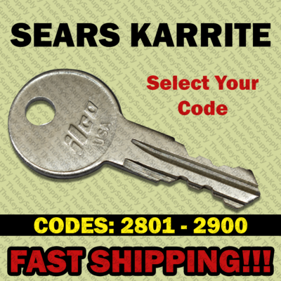 #ad Sears X Cargo Karrite Replacement Key Cut to Your Code 2801 2900 $7.99