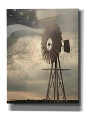Epic Graffiti 'Land That I Love Windmill I' by Lori Deiter, Giclee Canvas Wall A