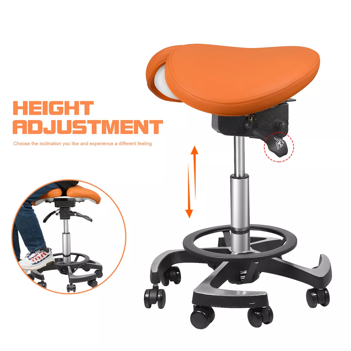 Split sale saddle stool
