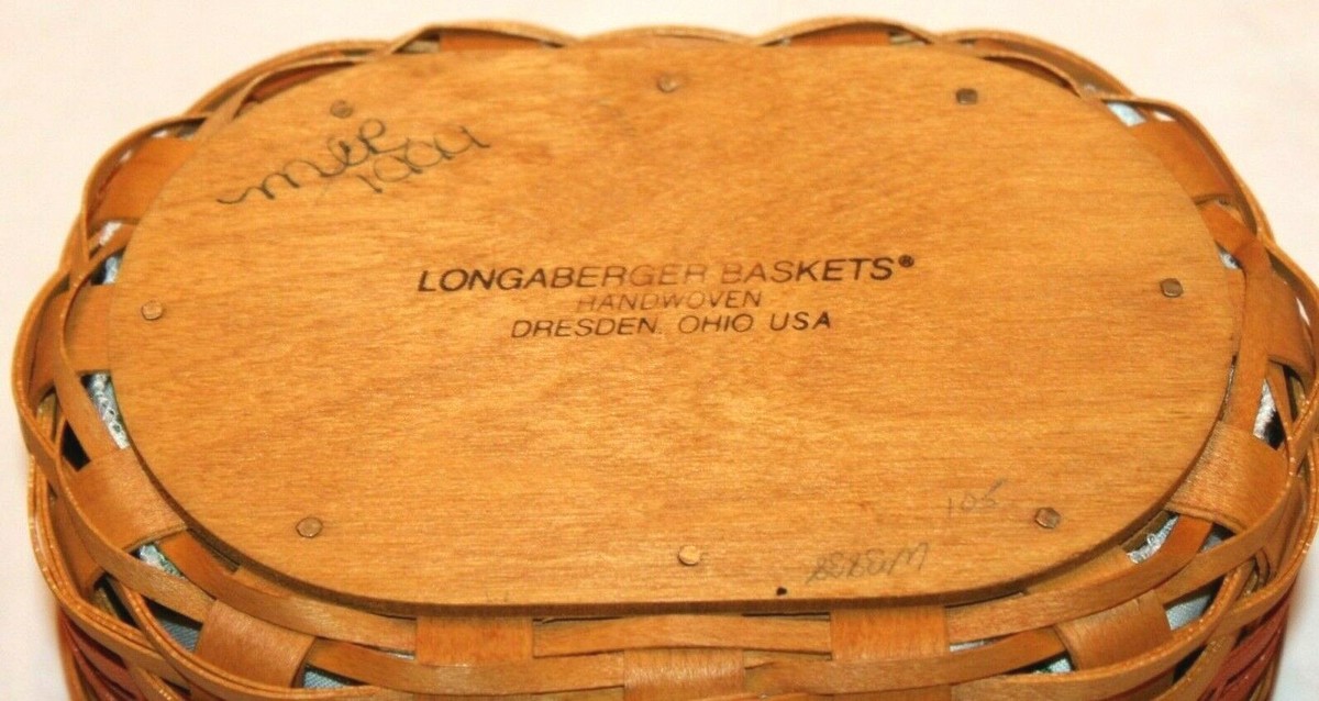 Longaberger 1999 Mother's Day Basket w/ Handle, Protector, Tie-On