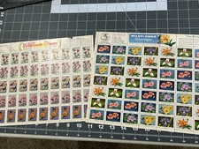 Lot of 2 1958-61 NWF Poster Stamp Sheet National Wildlife entire 49 Wildflower