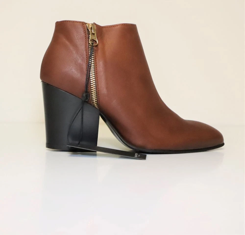 SELECTED FEMME women s leather ankle boots size 38 EU brown stone brown