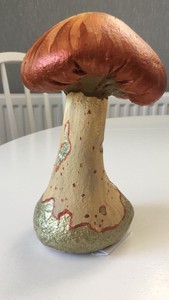 LARGE Garden Mushroom Cement Garden Ornament, 18cm tall. | eBay