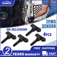 4Pcs TPMS Sensor No.9811536380 for Citroen Berlingo 2013-2017 Black Plastic