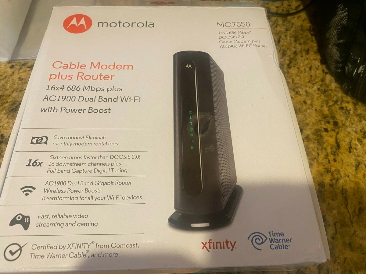 Motorola MG7550 Modem WiFi Router Combo with Power Boost mail.ddgusev