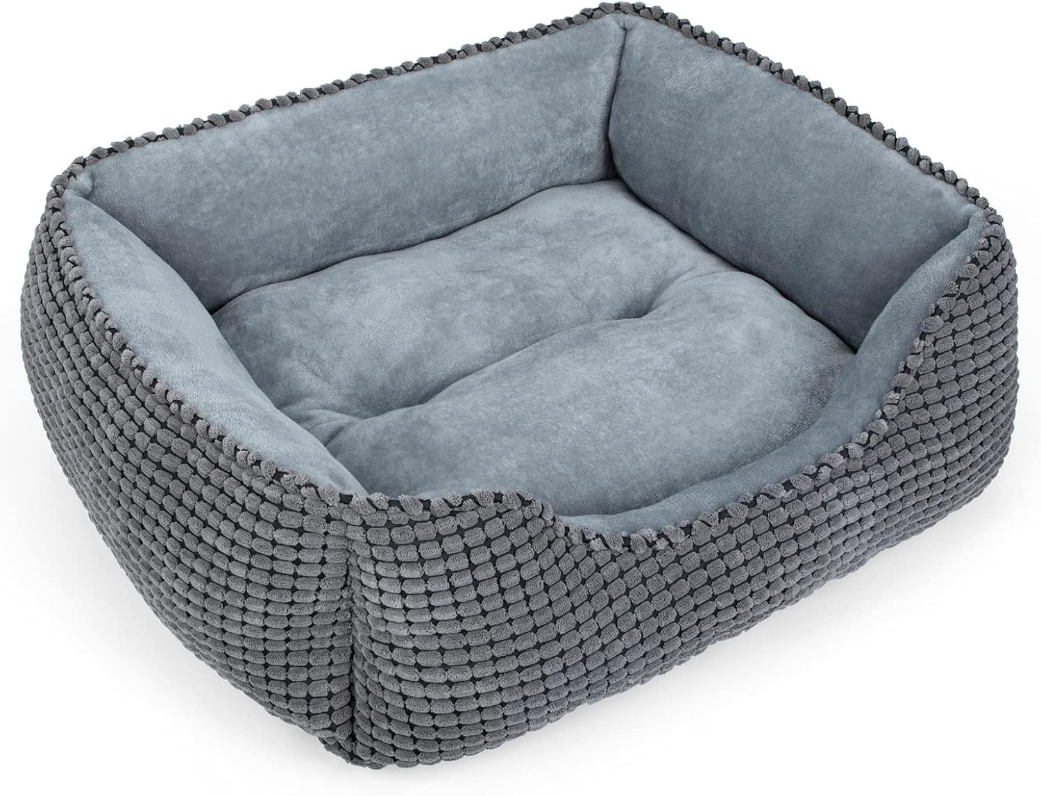 MIXJOY Grey Dog Bed 20x19x6 Inches Soft Comfortable Pet Crate Pad