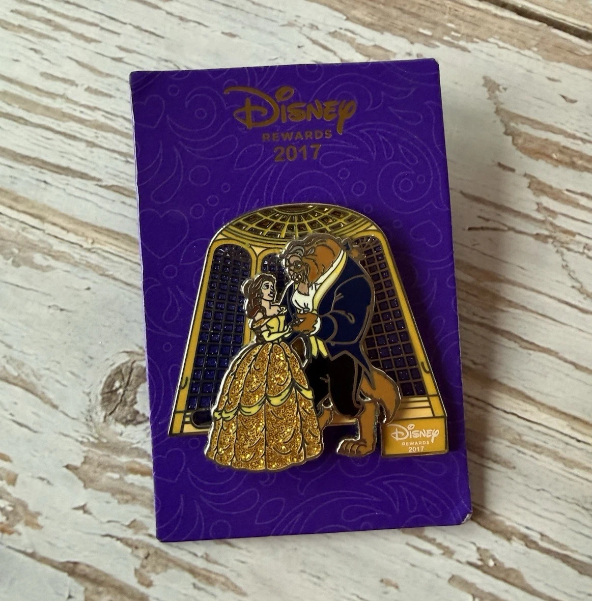 Disney Rewards 2017 Beauty & The Beast Glitter Single Pin Belle and Beast