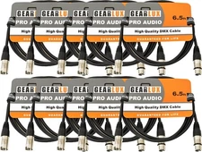 Gearlux 6.5-Foot 3-Pin Male-to-Female DMX Cable-10 Pack