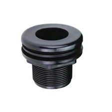 Lifegard Aquatics 3/4-Inch Double Threaded Bulkhead, Black