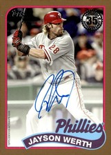 2024 Topps Update '89 Topps Autographs Gold Jayson Werth Auto /50