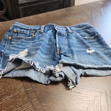 LEVIS 501 Womens Button Fly Vintage Distressed Cut-Off Jean Shorts 30/Med