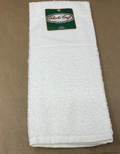 WHITE Borderline Towel Charles Craft  100% Cotton Terry Cloth  15" x  26"