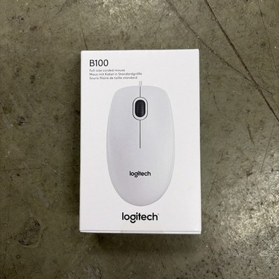 Logitech B100 USB Optische Maus - Weiß, Scrollrad, Kabelgebunden, Beidhändig